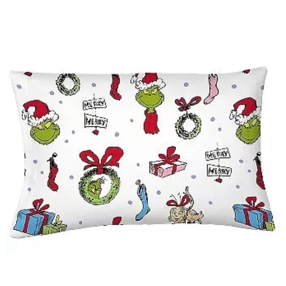 New The Grinch Dr Seuss 3 Pc Flannel Sheet Set - Picture 8 of 9